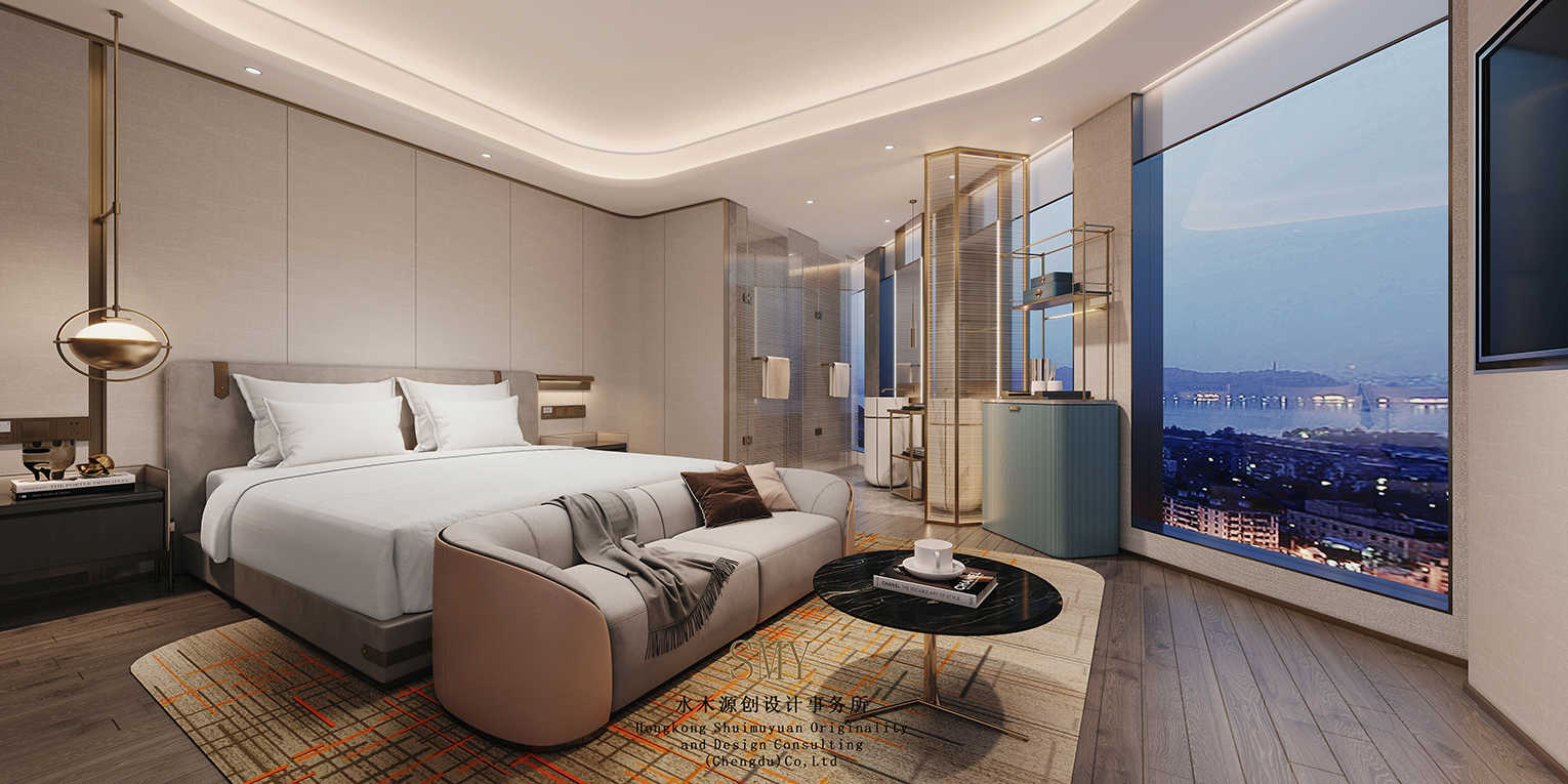 雙流酒店景觀大床房設(shè)計，酒店室內(nèi)設(shè)計
